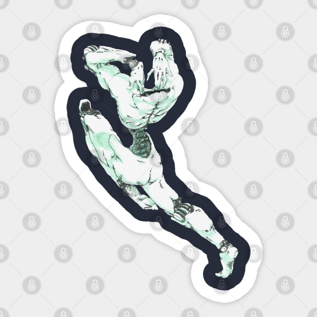 Lost head runner Sticker by Takeshi Kolotov